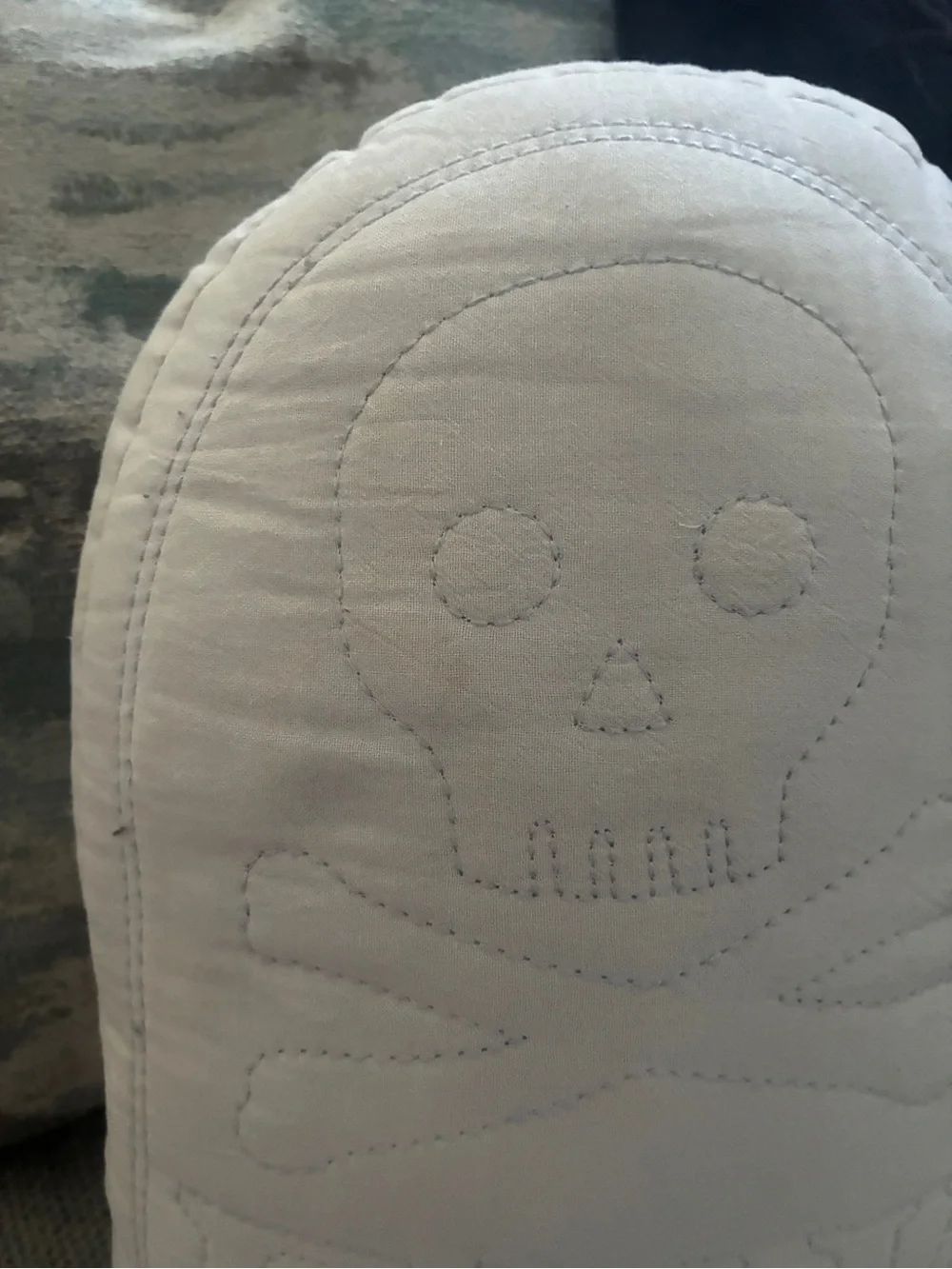 Target Halloween Skull Tombstone Throw Pillow White Gothic Decor EUC